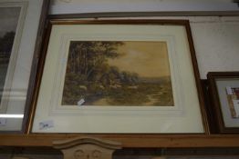 T. Mortimer, study of sheep in a pastoral landscape, watercolour, framed and glazed