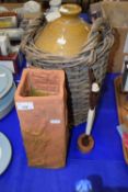 A stone ware flagon marked Buchan & Co Portobello, Scotland together with a terracotta vase and a