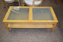 Modern coffee table with frosted glass top