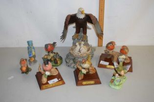 A group of various model birds