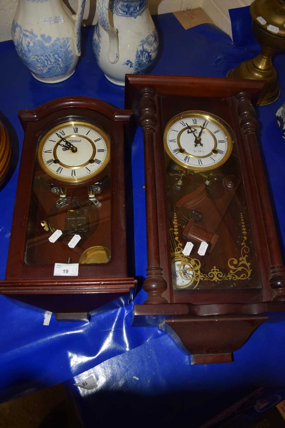 Two modern wall clocks