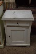 Small painted cabinet with marble top