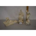 Group of three contemporary marble and composition classical figures