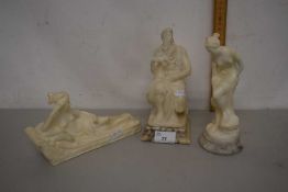 Group of three contemporary marble and composition classical figures