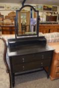 A black painted dressing chest