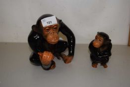 A Sylvac pottery chimpanzee and one other (2)