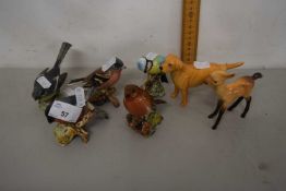 A collection of Beswick birds and other animals