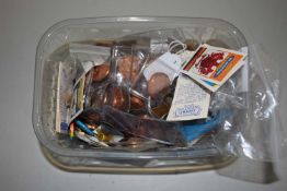 Box of various assorted coinage and other items