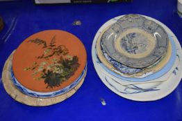Mixed Lot: Blue and white meat plate, various Victorian dishes and other assorted items