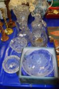 Mixed Lot: Various decanters, glass bowls etc