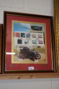 100 Years of British Motoring, signed by John Surtess, comemmorative stamps and other, signed by