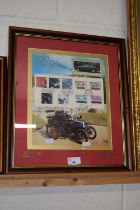 100 Years of British Motoring, signed by John Surtess, comemmorative stamps and other, signed by