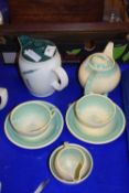A Susie Cooper Tea for Two set plus a further Denby hot water jug