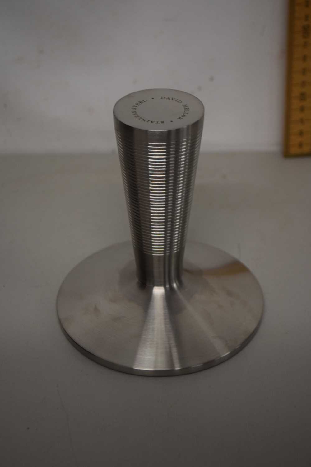 A David Mellor stainless steel candlestick