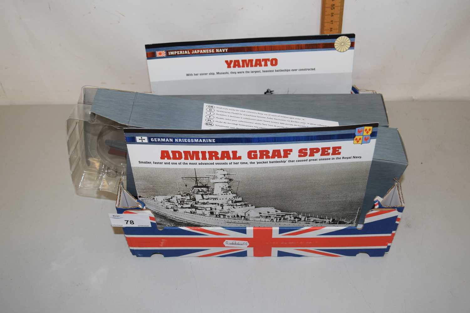 Atlas Editions boxed Naval ships The Admiral Graf Spee and The Yamato