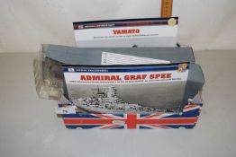 Atlas Editions boxed Naval ships The Admiral Graf Spee and The Yamato