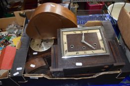 Box of various mantel clocks