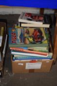 Box of various mixed books to include Tiger annuals etc