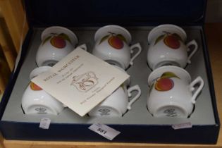 Boxed Royal Worcester Evesham chocolate pots