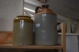 Stone ware flagon and jar (2)