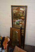 Rectangular bevelled wall mirror and one other
