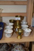 Mixed Lot: Various small brass and porcelain cups