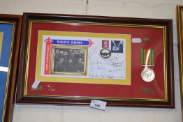 Dads Army 30th Anniversary commemorative cover together with a reproduction medal, framed and