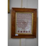 Victorian needlework sampler signed Berlie Goderson Tittleshall School, May 1892, maple framed and