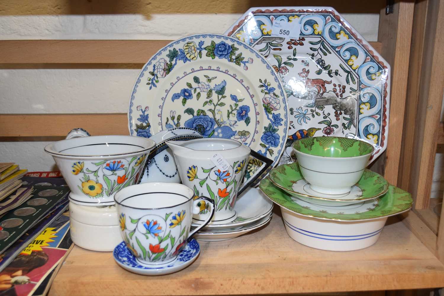 Mixed Lot: Various decorated plates, tea wares etc