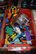 Box of various assorted toy vehicles