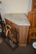 Late Victorian marble topped corner cabinet