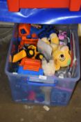 Box of various assorted toys