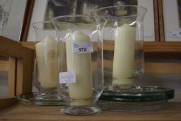 Glass candle holders