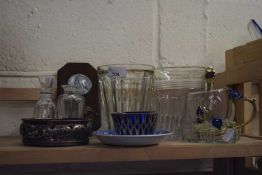 Mixed Lot: Various glass wares, silver plated coaster etc