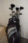 A case of various golf clubs to include Nike and others