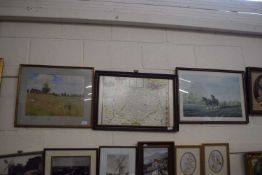 Reproduction map of Norfolk, coloured print Broadacre and a coloured print after Monet (3)