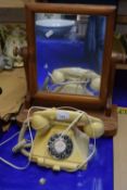 Vintage telephone and a dressing table mirror (2)