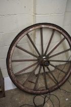 Wooden cart wheel