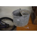 Galvanised mop bucket