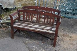 Two wooden garden benches (a/f)