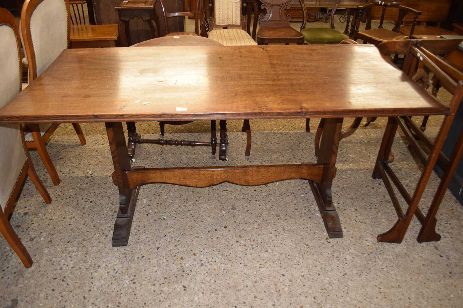 A 20th Century oak refectory dining table, 171cm wide
