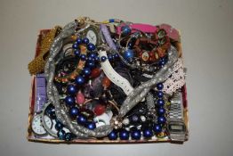 A box of various assorted costume jewellery