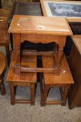 A set of three 20th Century oak joint stools