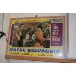 An Elvis Presley film poster Paese Selvaggio, framed