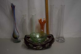 Mixed Lot: Various glass vases, bowls etc