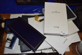 A collection of various Concorde related gift wares to include paperweight, notebook, document