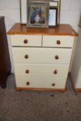 Modern pine and cream painted fire drawer bedroom chest