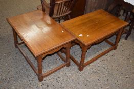 A pair of 20th Century rectangular oak coffee tables