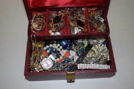 A box of various assorted costume jewellery