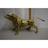 A brass model of a bull